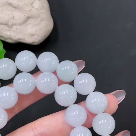 F34958297 Jadeite Bead Necklace Approx. 12.3mm Non-Gold Total Weight Approx. 135.9g