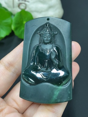 F42971756 翡翠观音挂件 货品总重约58.9克