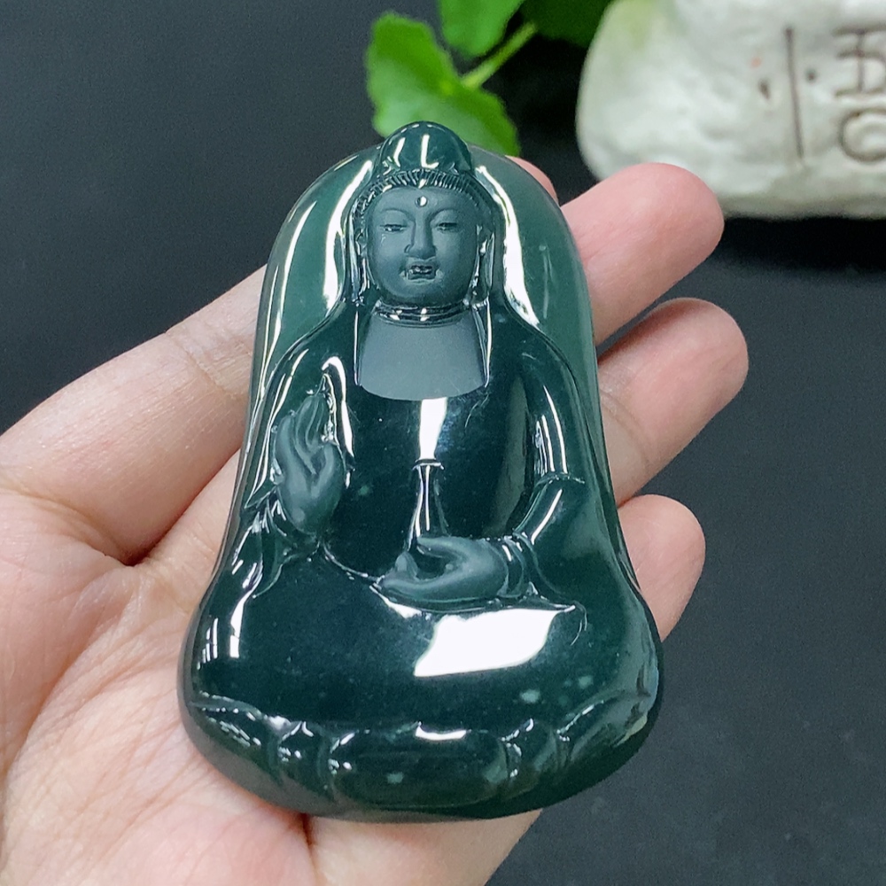 F35146009 Jadeite Guanyin Pendant Total Weight Approx. 48.28g