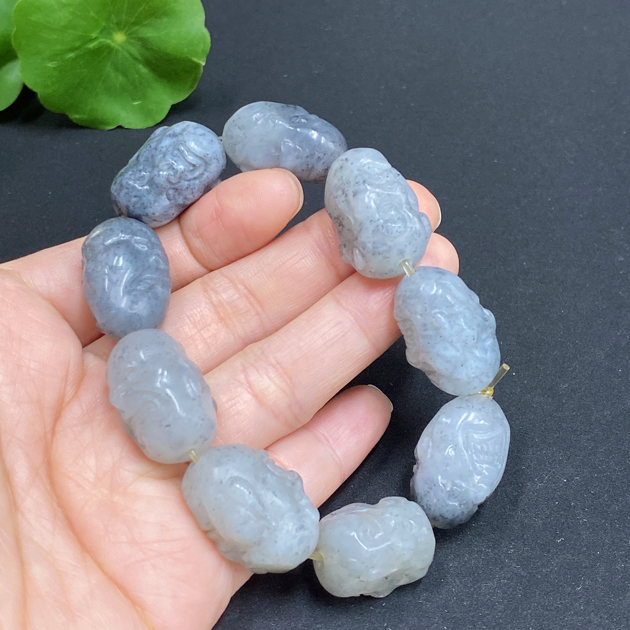 H32794915 Hetian Jade Eighteen Arhats Bracelet