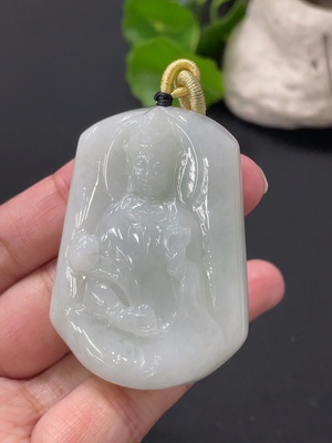 F35171521 Jadeite Guanyin Pendant, Total Weight Approximately 47.1g