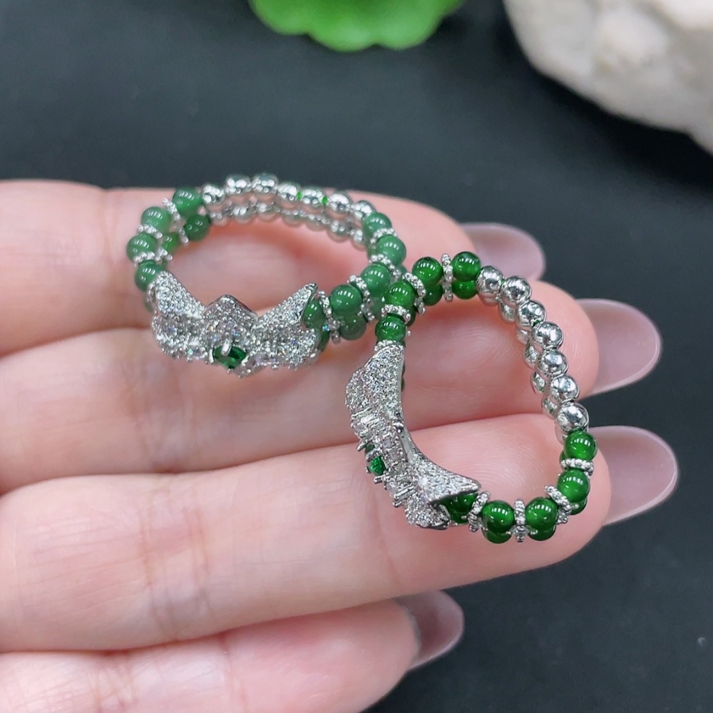 F28224869 Jadeite Ring Set Sell as a Lot Size 17 Non-Gold Inlaid