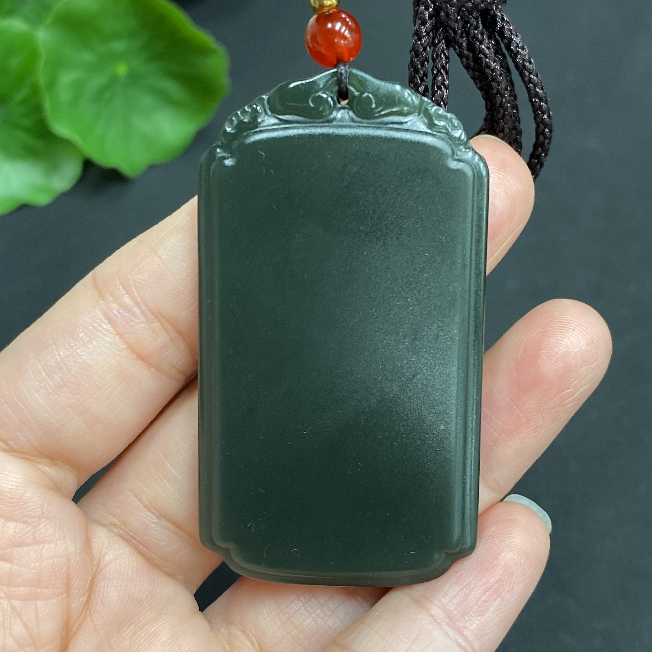 H22506700 Hetian Jade Pendant Plain Pendant Total Weight (incl. cord): 31.7g