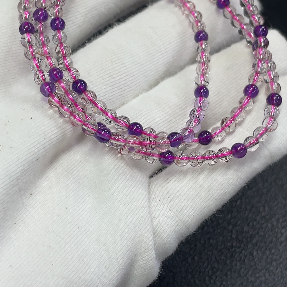 C30532543 Crystal Bead Necklace, Total Weight Approx. 10.84g, Size About 3.7mm