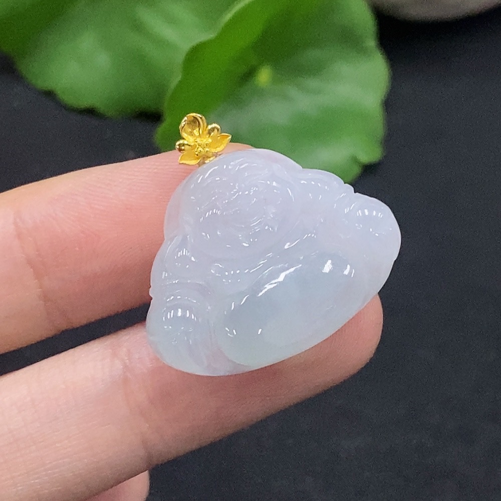 F33866921 Jadeite Buddha Pendant 18K Gold Total Weight Approx.4.24g