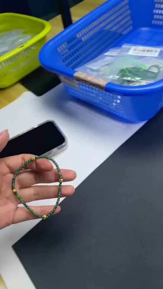 F34025186 Jadeite Bracelet Approx. 2.8mm Beads Total Weight 3.52g Non-Gold