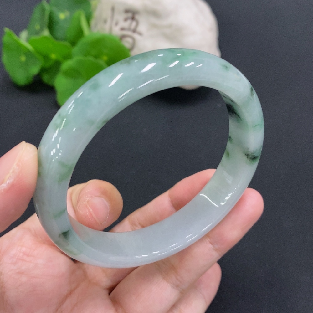 F31686234 Jadeite Round Bracelet Size 58.8 Total Weight Approx. 55.7g (Including Other Mineral Components)