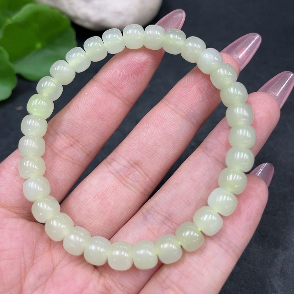 H33885863 Hetian Jade Bracelet approx. 6.7mm total weight approx. 16.5g