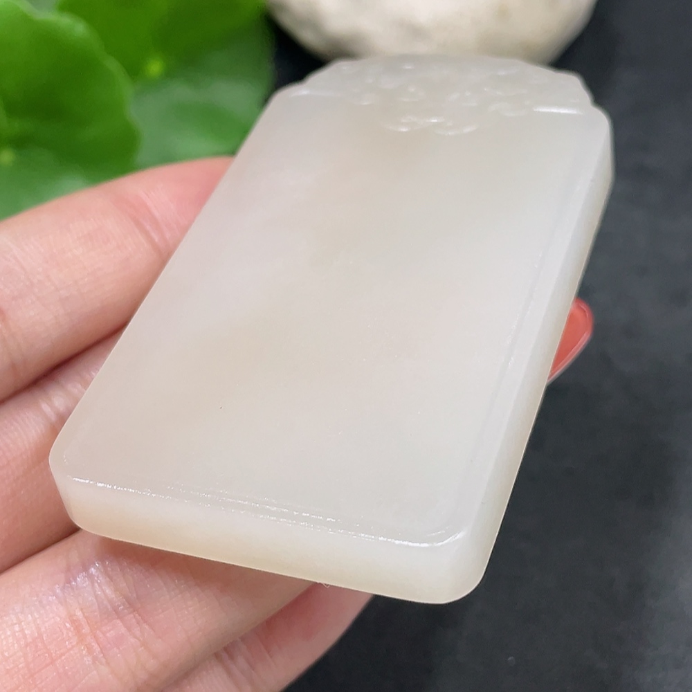 H34016823 Hetian Jade Pendant, Antique-style Plaque, Total Weight Approx. 59.1g
