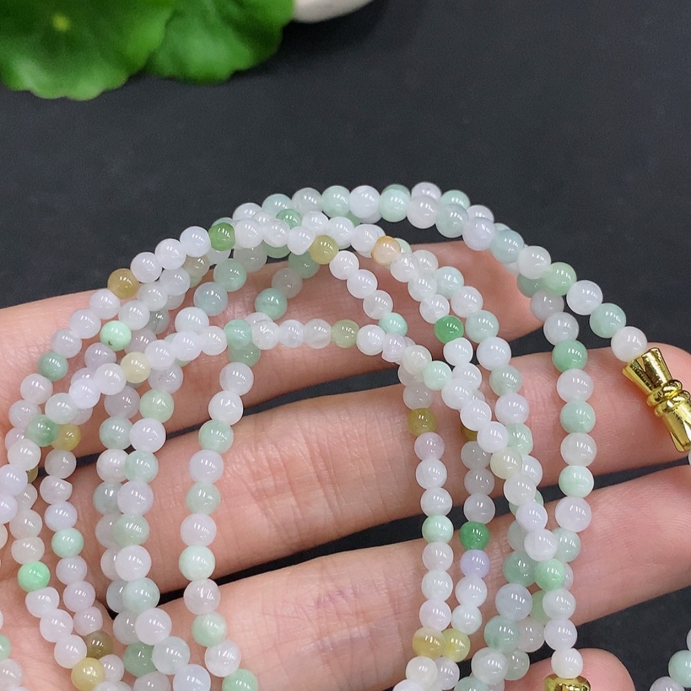 F34061624 Jadeite Beads Sell as a Lot Non Gold Inlaid