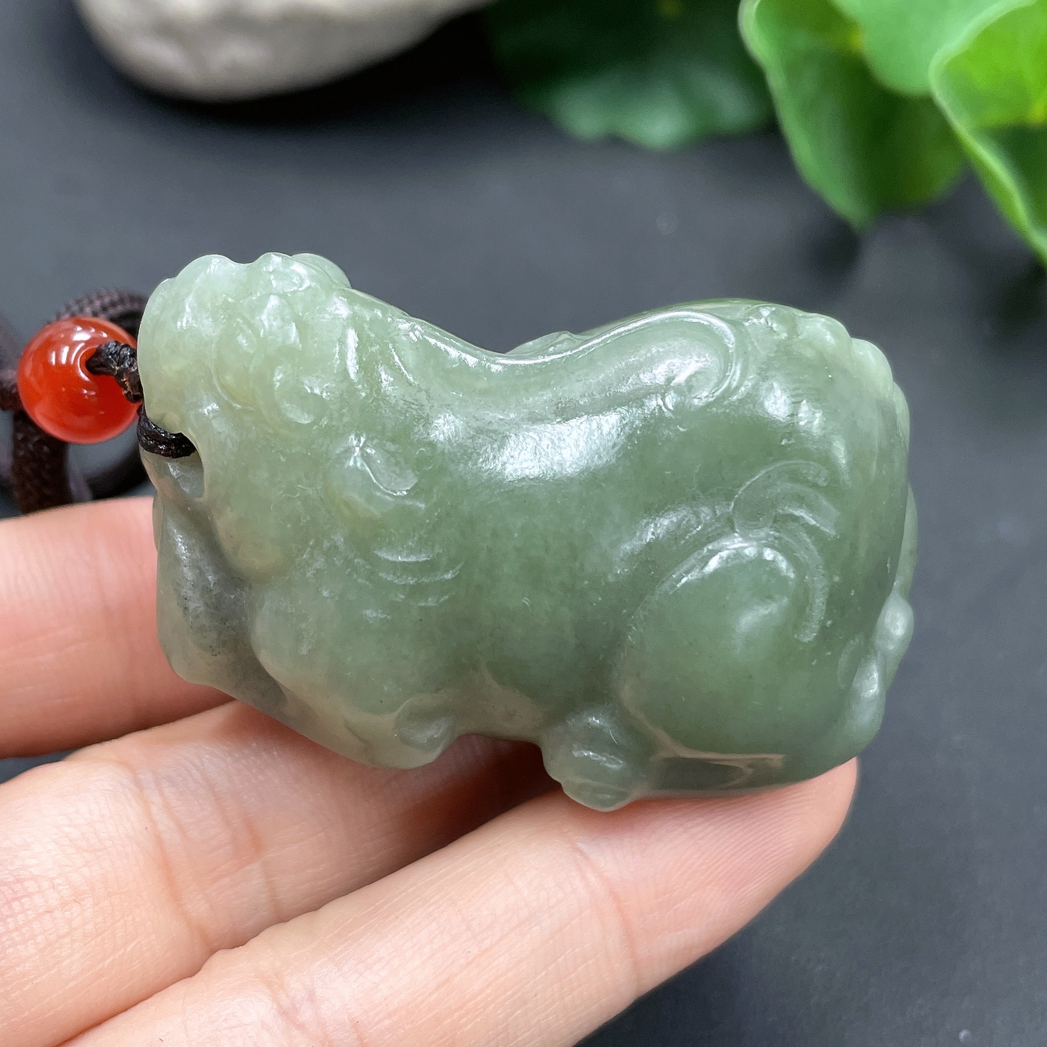 H17952542 Hetian Jade Handheld Piece Pi Xiu Total Weight Approx. (Including Rope) 70.6g