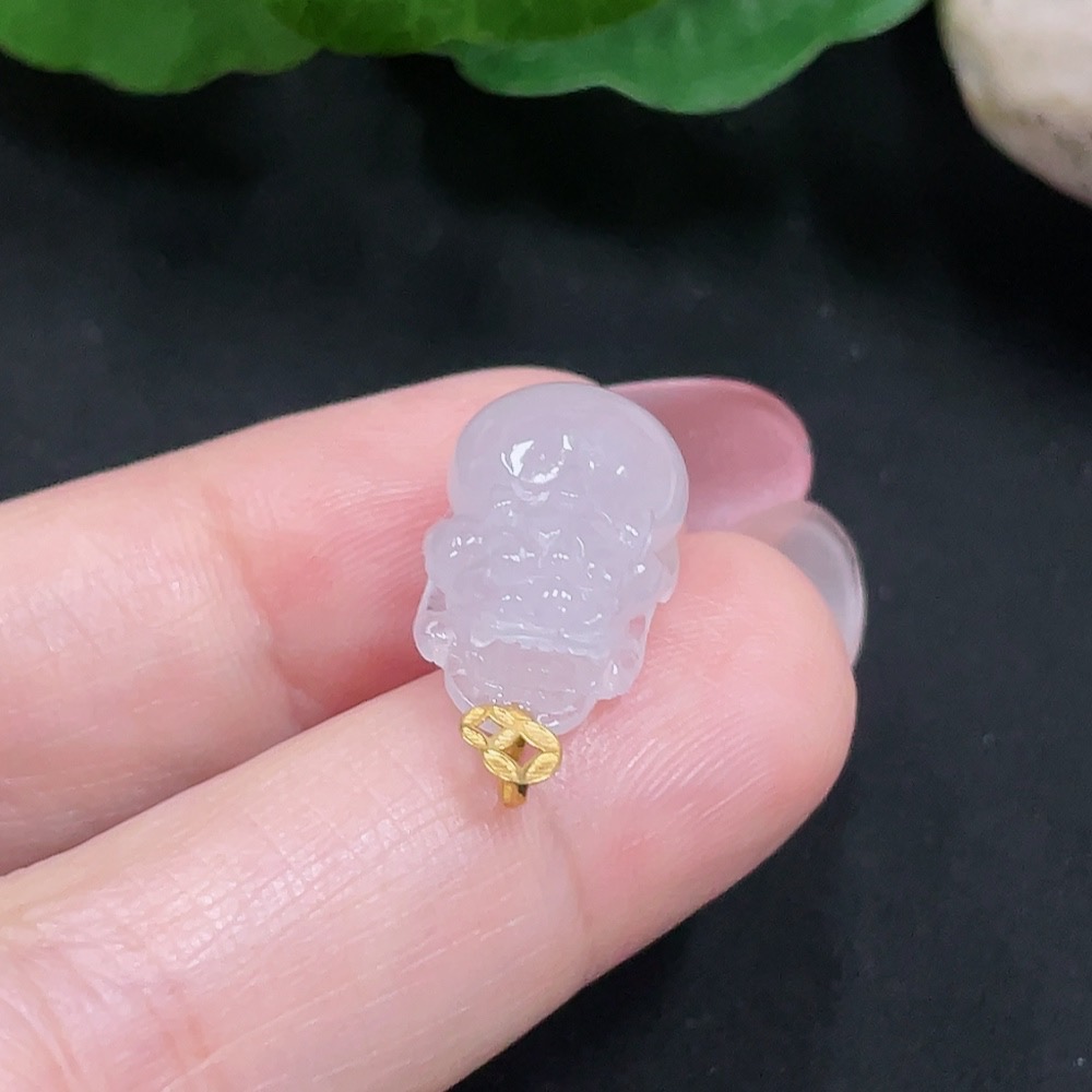 F34982763 Jadeite Pi Xiu Pendant with 18K Gold, Total Weight Approx. 2.5g