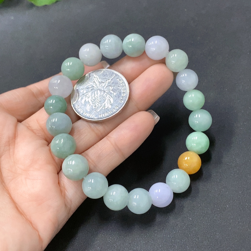 F19155670 Jadeite Bracelet Approx. 9.8mm (Color origin undetermined) Total weight 32.490g
