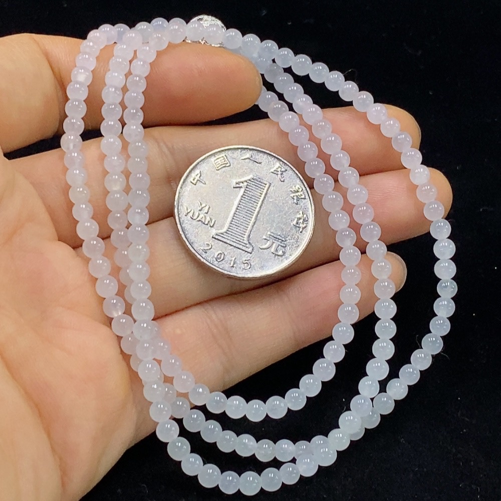 F33861543 Jadeite Pearl Necklace Approx. 3.5mm Non-Gold Total Weight Approx. 15.47g