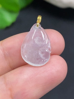 F31595597 JadeiteRuyi Pendant with 18K Gold Bezel, Total Weight Approx. 0.9g