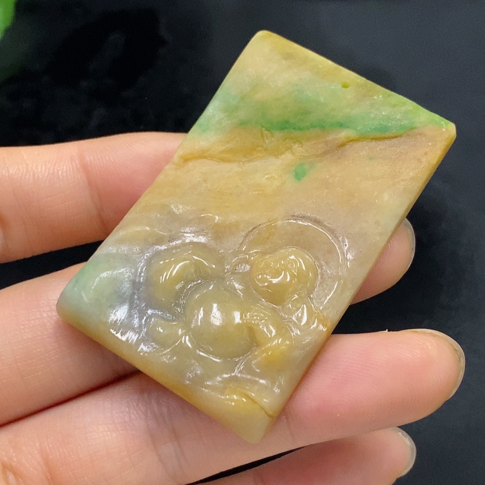 F27141916 Jadeite Rough Buddha Light Pendant Total Weight Approx. 22.55g Color Origin Undetermined