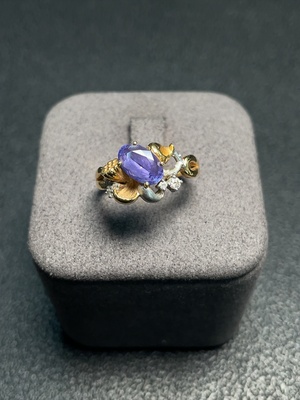C34008065 Tanzanite Ring 18K Gold No Diamond Total Weight Approx. 4.11g Size 13 Stone 8.1*5mm