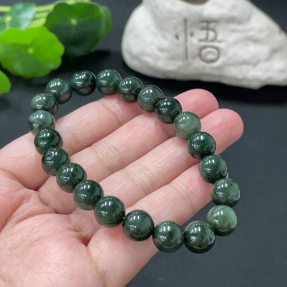 F34978795 Jadeite Bracelet Approx.9.1mm Total Weight About 27.9g Containing Other Mineral Components