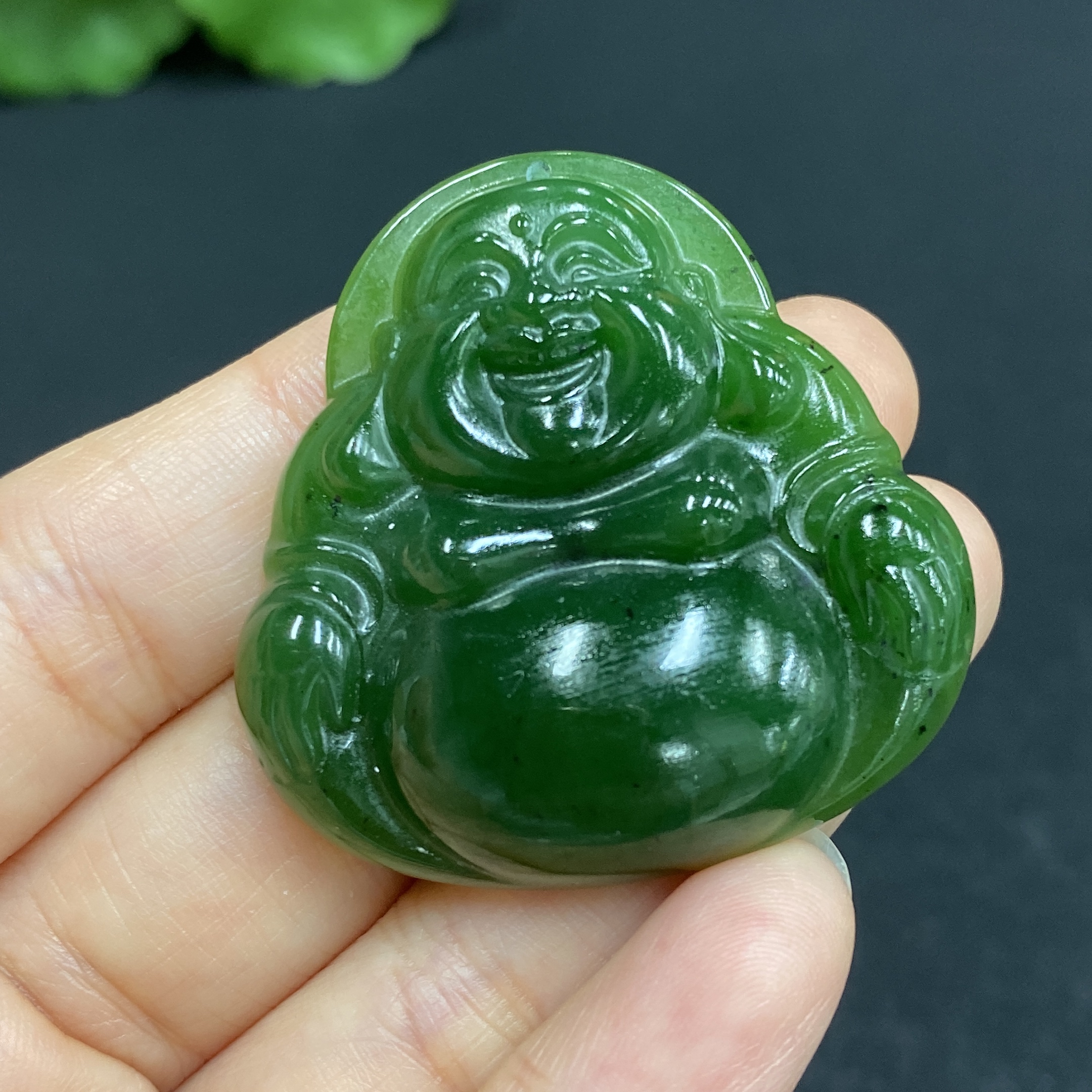 H32727947 Hetian Jade Pendant Buddha Total Weight Approx. 18.5g