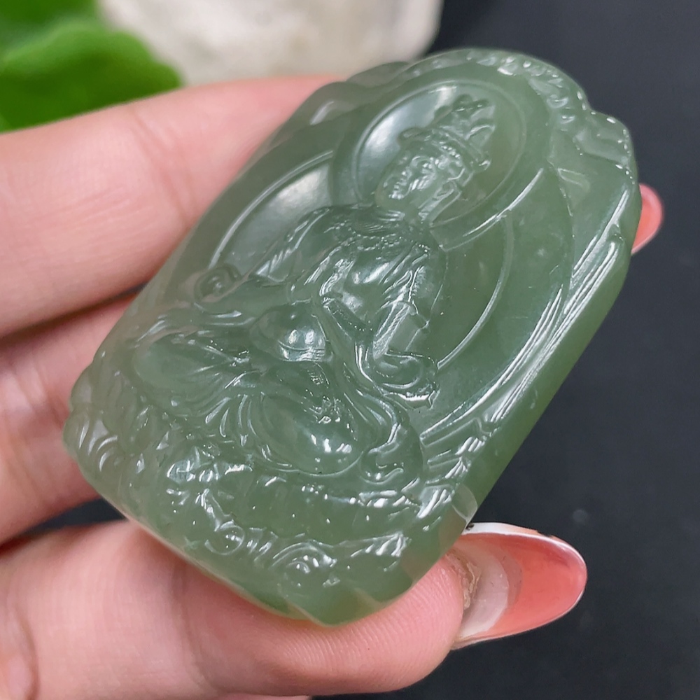 H35083915 Hetian Jade Pendant Guanyin Total Weight Approx. 35.2g