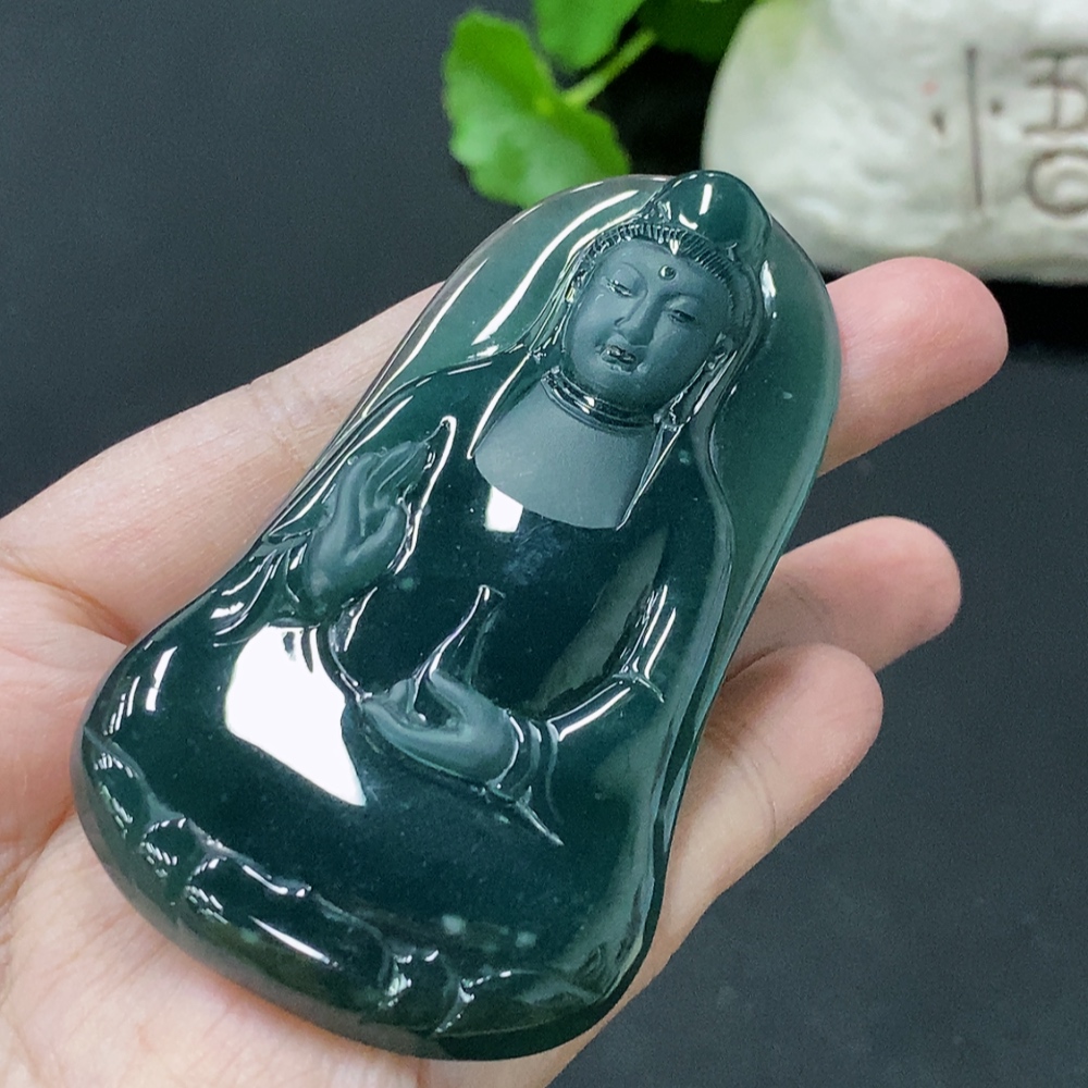 F35146009 Jadeite Guanyin Pendant Total Weight Approx. 48.28g