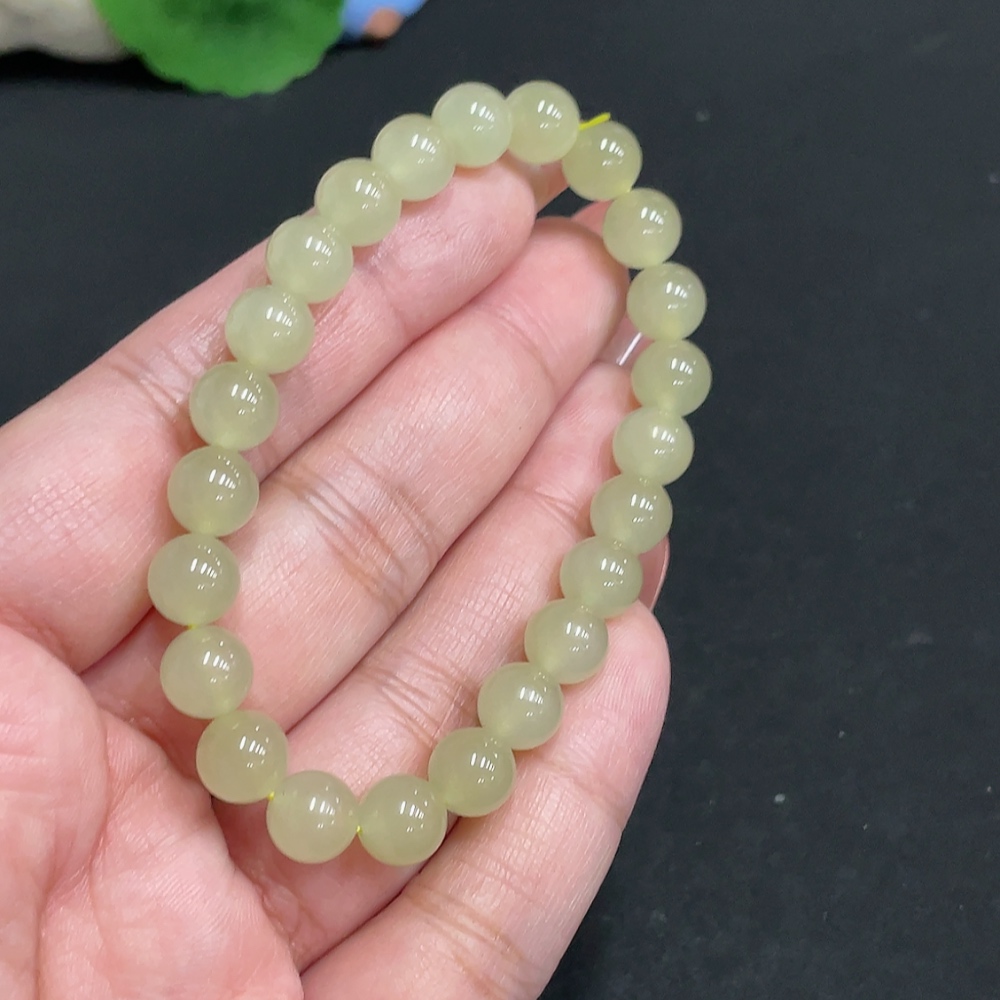 H35101418 Hetian Jade Bracelet Approx. 7.6mm Total Weight Approx. 17.2g