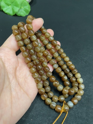 H34036988 Hetian Jade Bead Necklace Approx. 7.3mm Total Weight Approx. 79.8g
