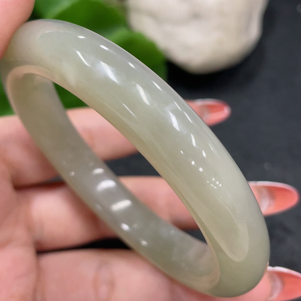 H34981219 Hetian Jade Round Bracelet Size 57.3 Total Weight Approx. 55.3g