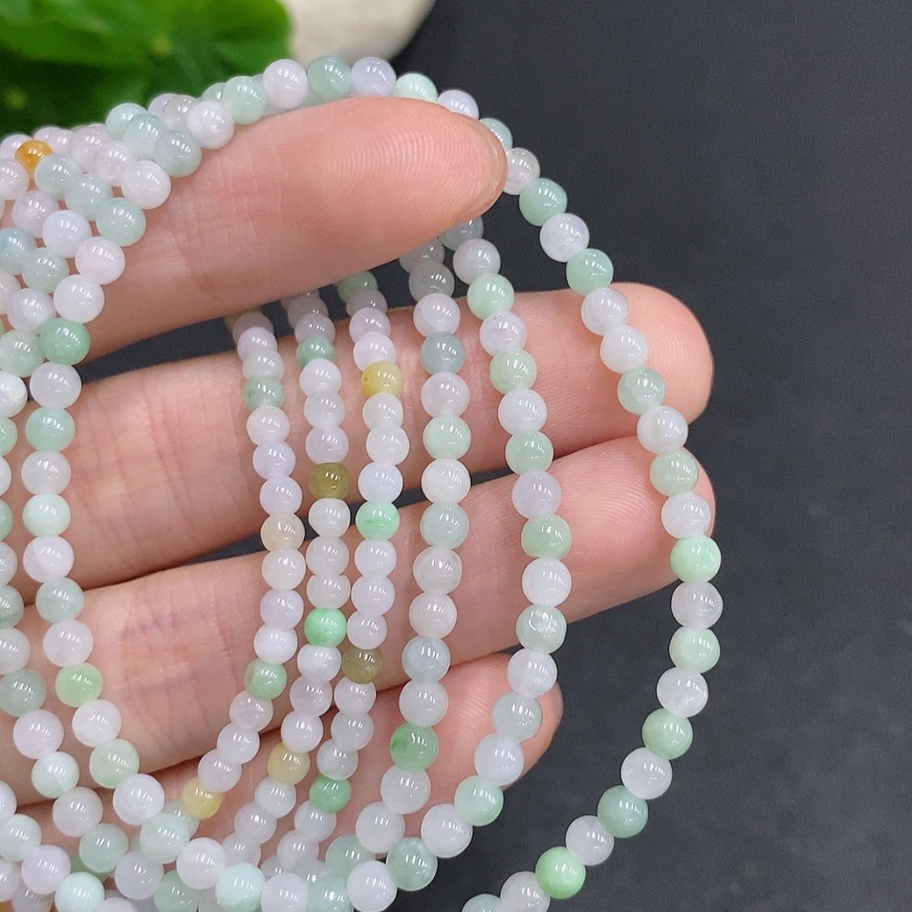 F34061624 Jadeite Beads Sell as a Lot Non Gold Inlaid
