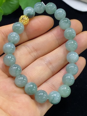 F35135428 Jadeite Bracelet Card 8.6mm Non-Gold Total Weight Approx. 23.64g