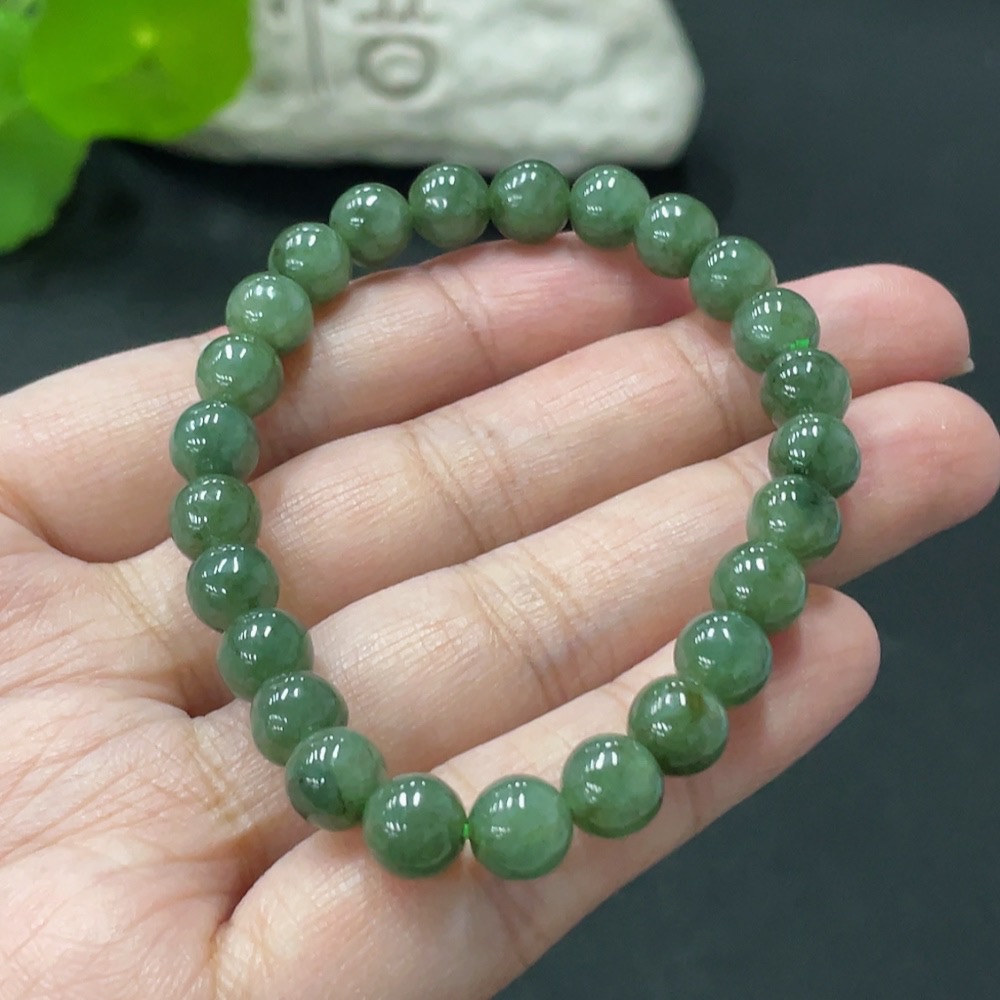 F34058176 Jadeite Beads Bracelet Approx. 7.2mm Total Weight Approx. 15.46g