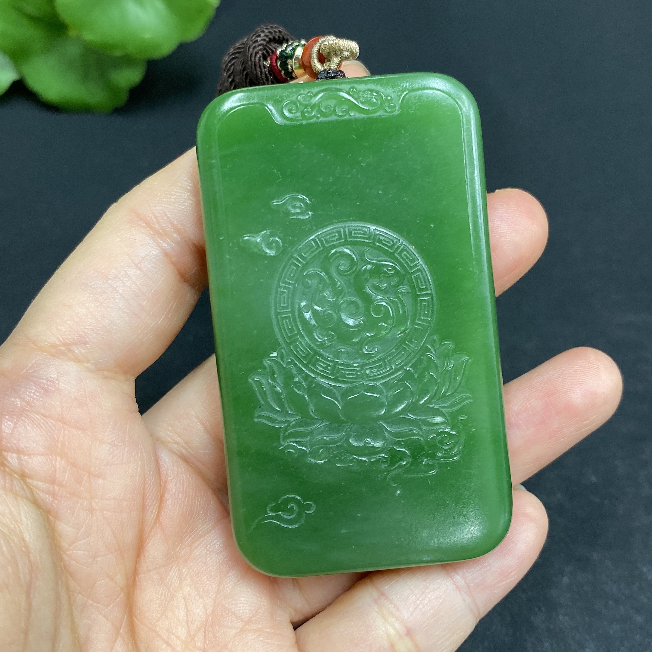 H30468177 Hetian Jade Pendant Guanyin Total Weight (including rope) 73.9g
