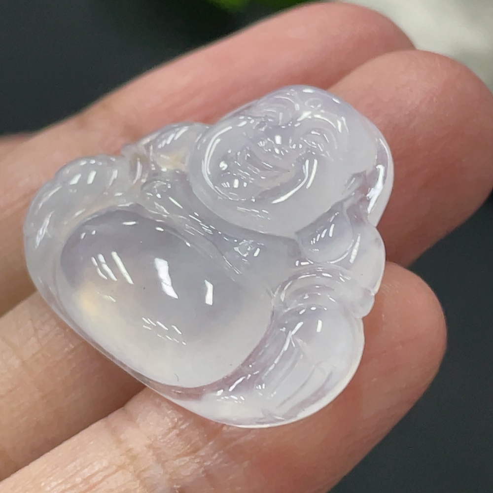 F33837252 Jadeite Buddha Pendant Inlaid Piece