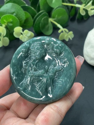 F13512793 Jadeite Lady Painting Pendant