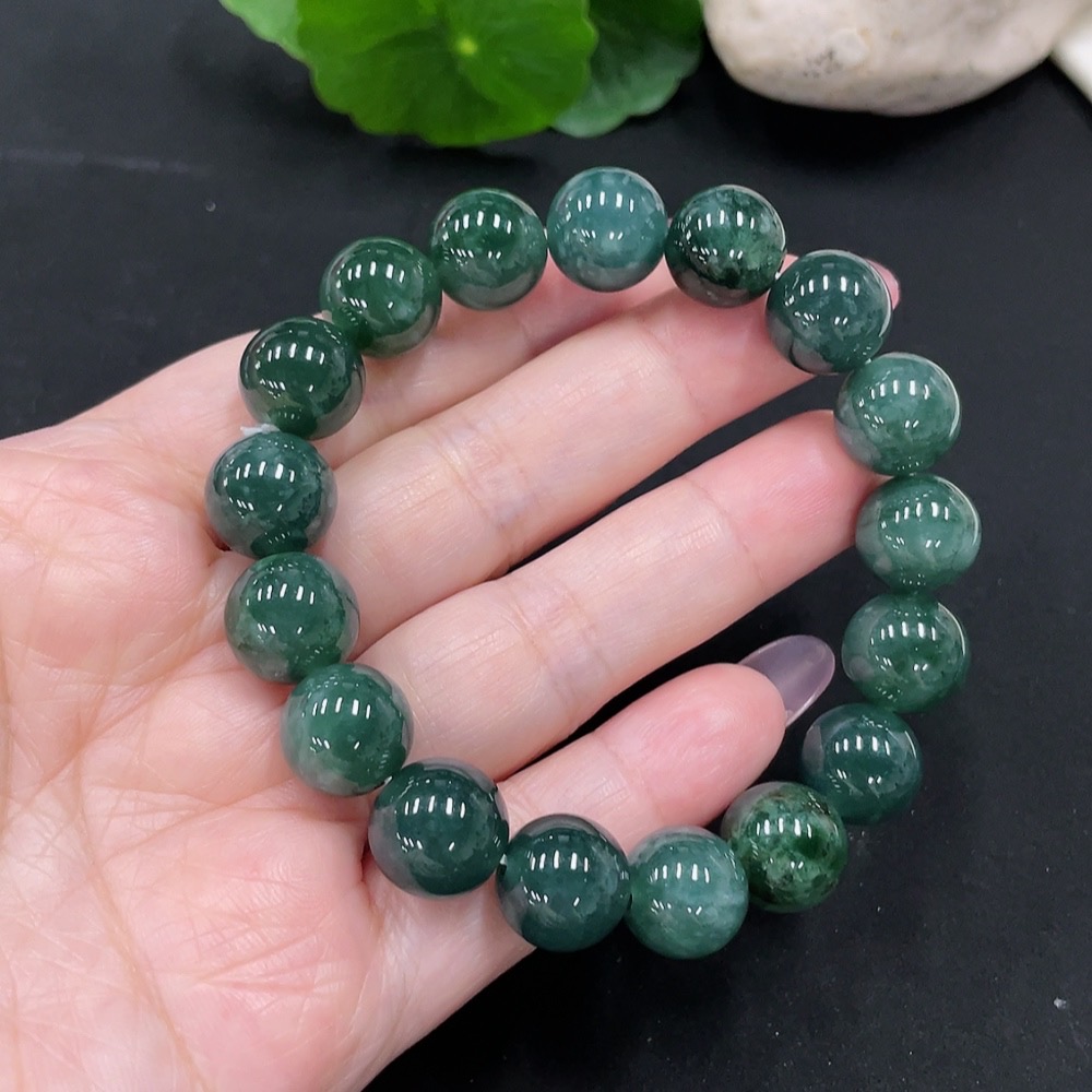 F34981933 Jadeite Bracelet Approximately 12mm Beads Total Weight About 49.4g