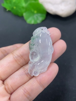 F46486232 翡翠挂件如意 货品总约重6.58g