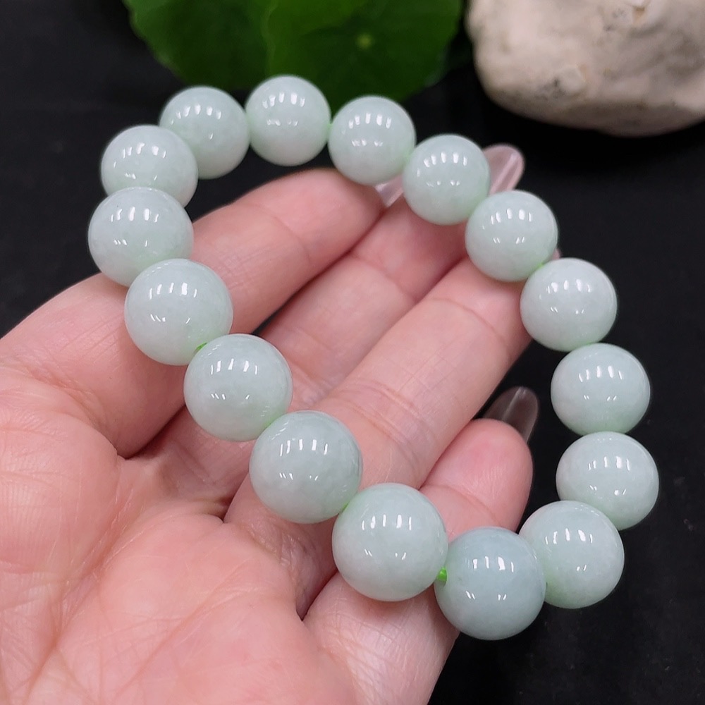 F35082324 Jadeite Bracelet Bead 11.9mm Approx. Total Weight About 47g