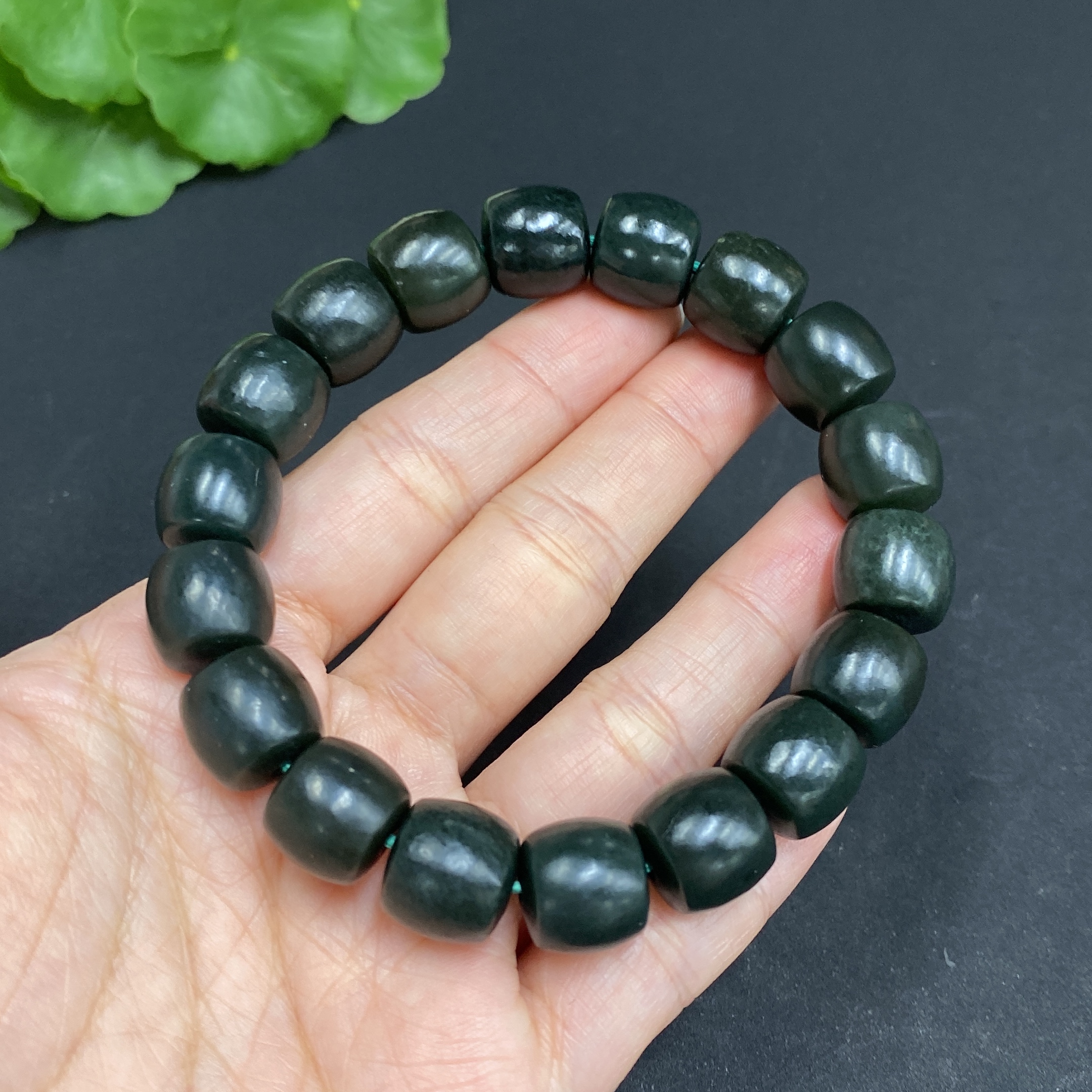 H34969588 Hetian Jade Bracelet Approx.11.8mm Total Weight Approx.54.4g