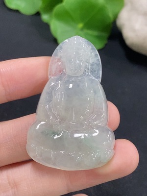 F46599763 翡翠观音挂件 货品总重约14.34g