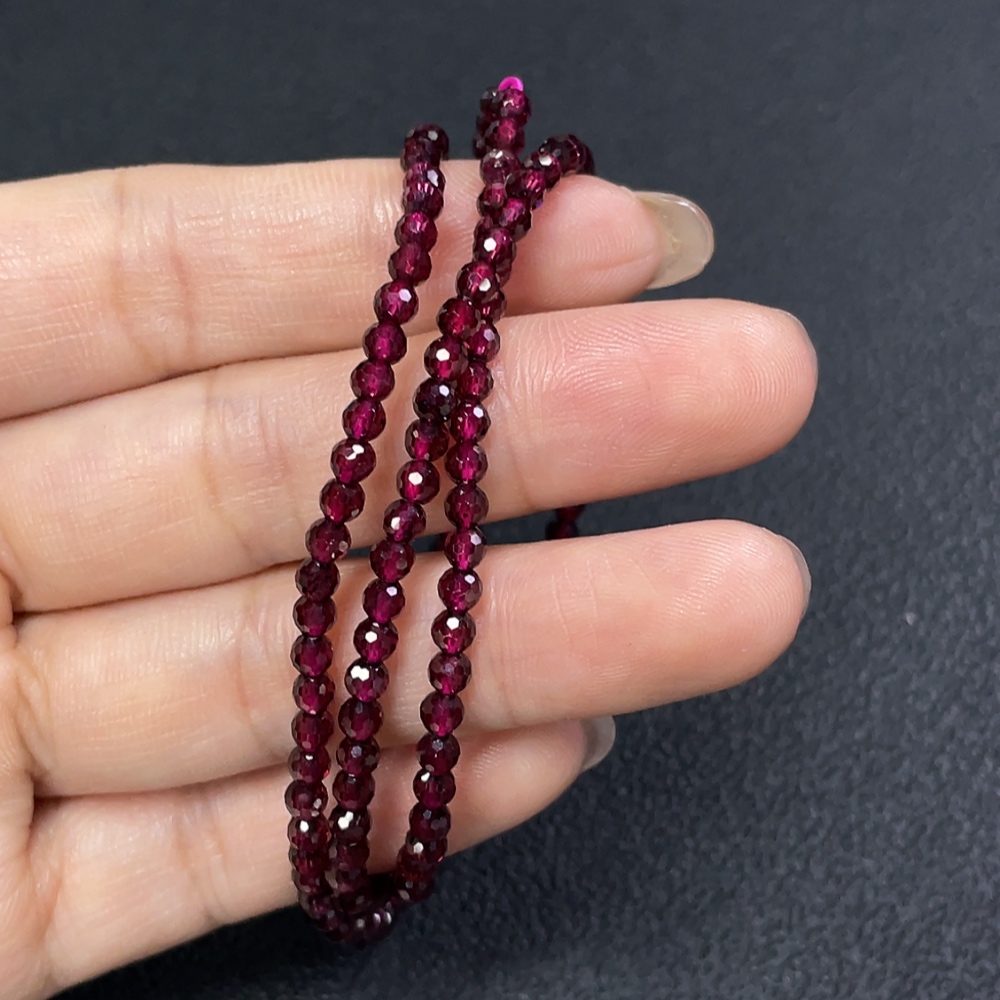 C29339322 Garnet Beaded Necklace Total Weight Approx.11.82g Size About 3.1mm