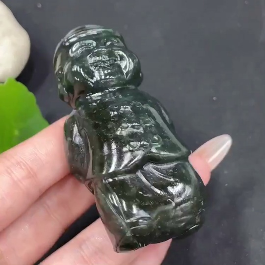 H30520557 Hetian Jade Handheld Piece - Shopkeeper - Total Weight Approx. 130.3g