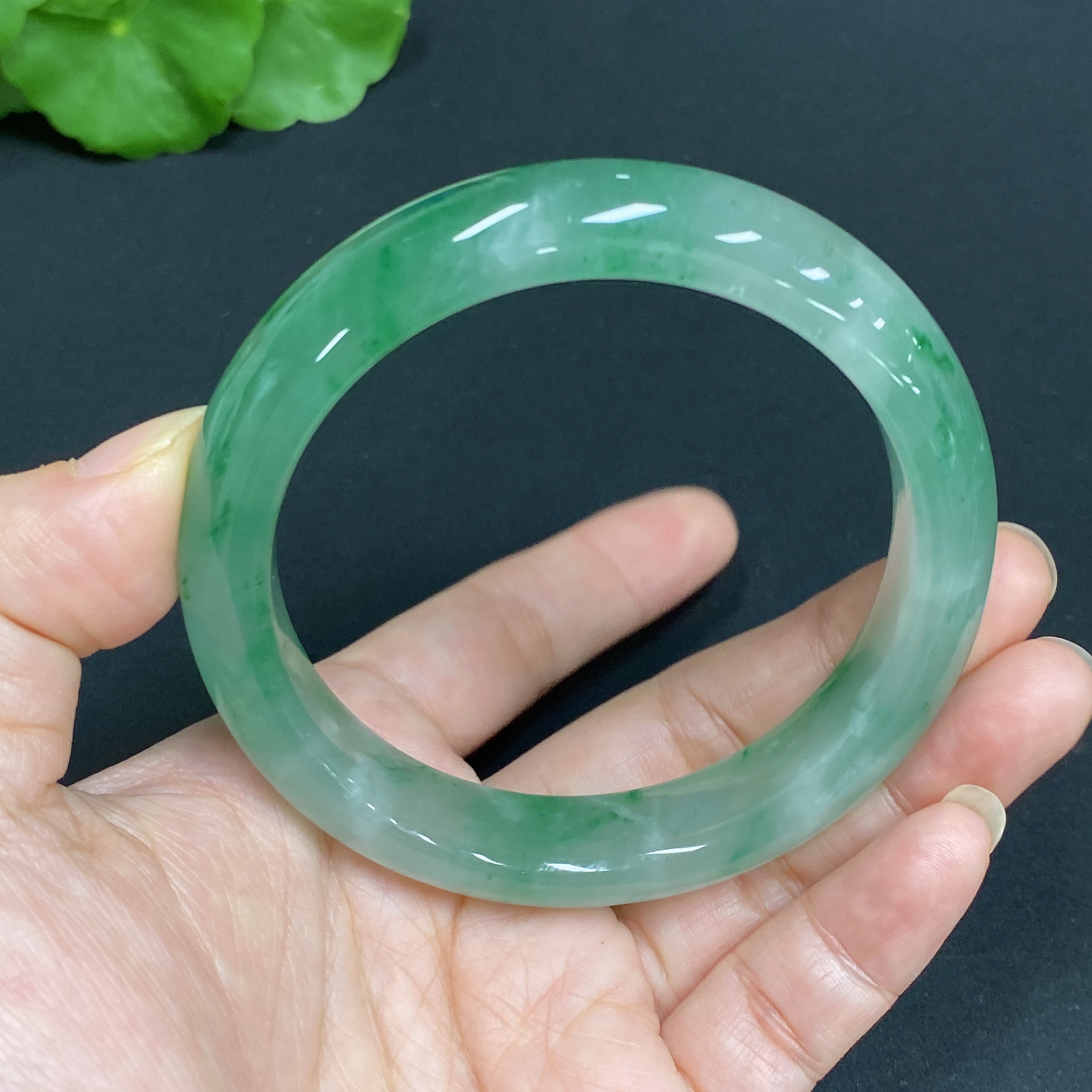 H34015511 African Emerald (Dulong Jade) Regular Circle Bracelet
