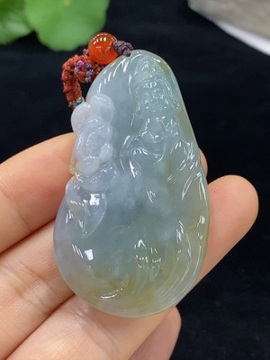 F31586212 Jadeite Pendant with Cord Total Weight Approx. 28.18g