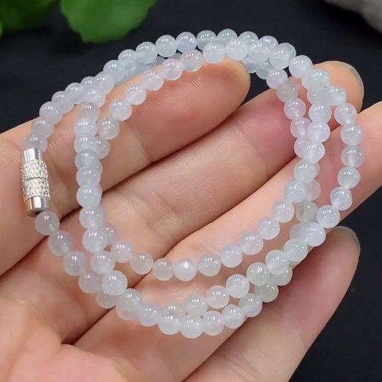 F29361987 Jadeite Bead Necklace Approx. 3.8mm Total Weight Approx. 12.01g Non-Gold