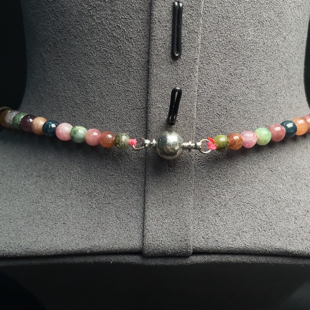 C30536184 Tourmaline Bead Strand Approx. 4.4-10.2mm Total Weight About 51.83g Containing Other Mineral Components Visible Organic Matter