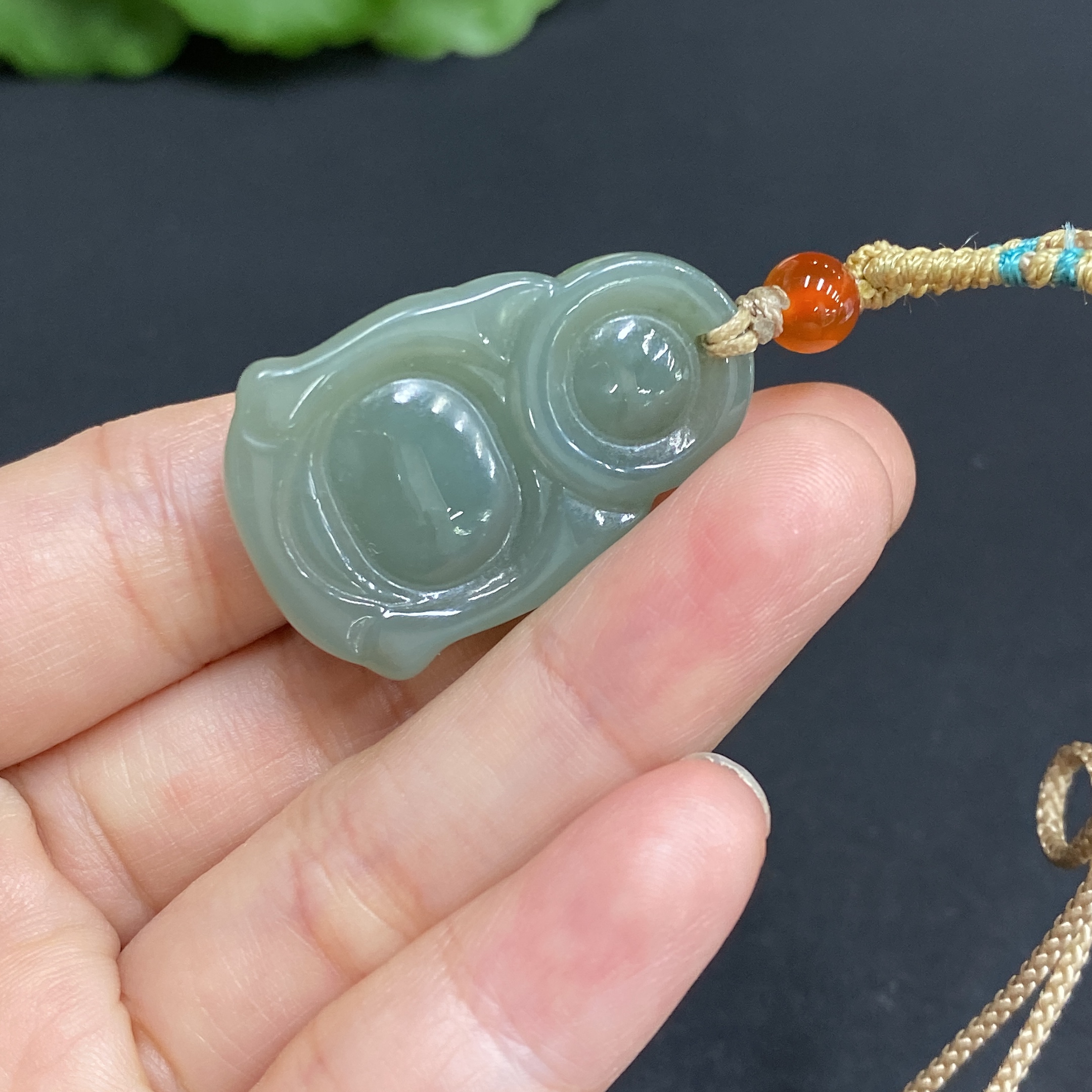 H33903123 Hetian Jade Pendant Buddha Total Weight (with rope): 11.2g