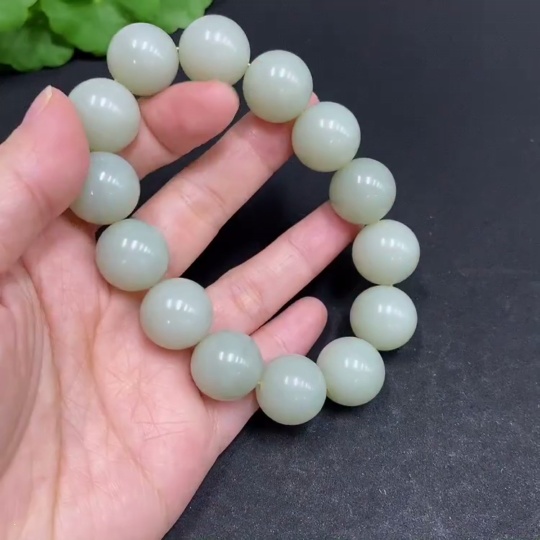 H33903606 Hetian Jade Bracelet   Approx.15.4mm   Total Weight Approx.84.2g