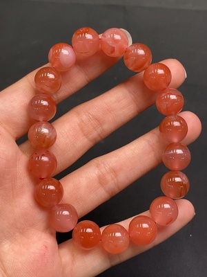 C13490347 South Red Agate Bracelet, Approx. 36.7g, Size 11.2mm