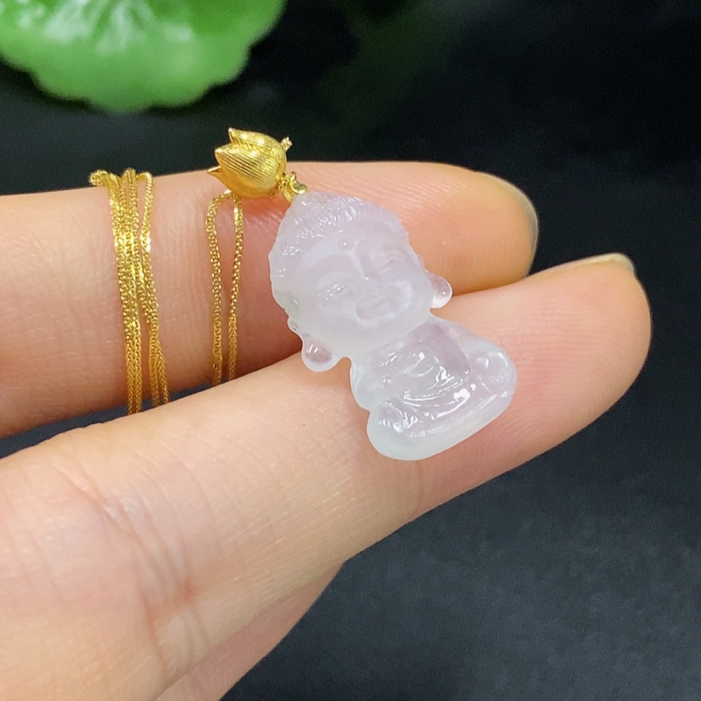 F27141853 Jadeite Pendant Baby Buddha 18k Approx. Total Weight 2.55g