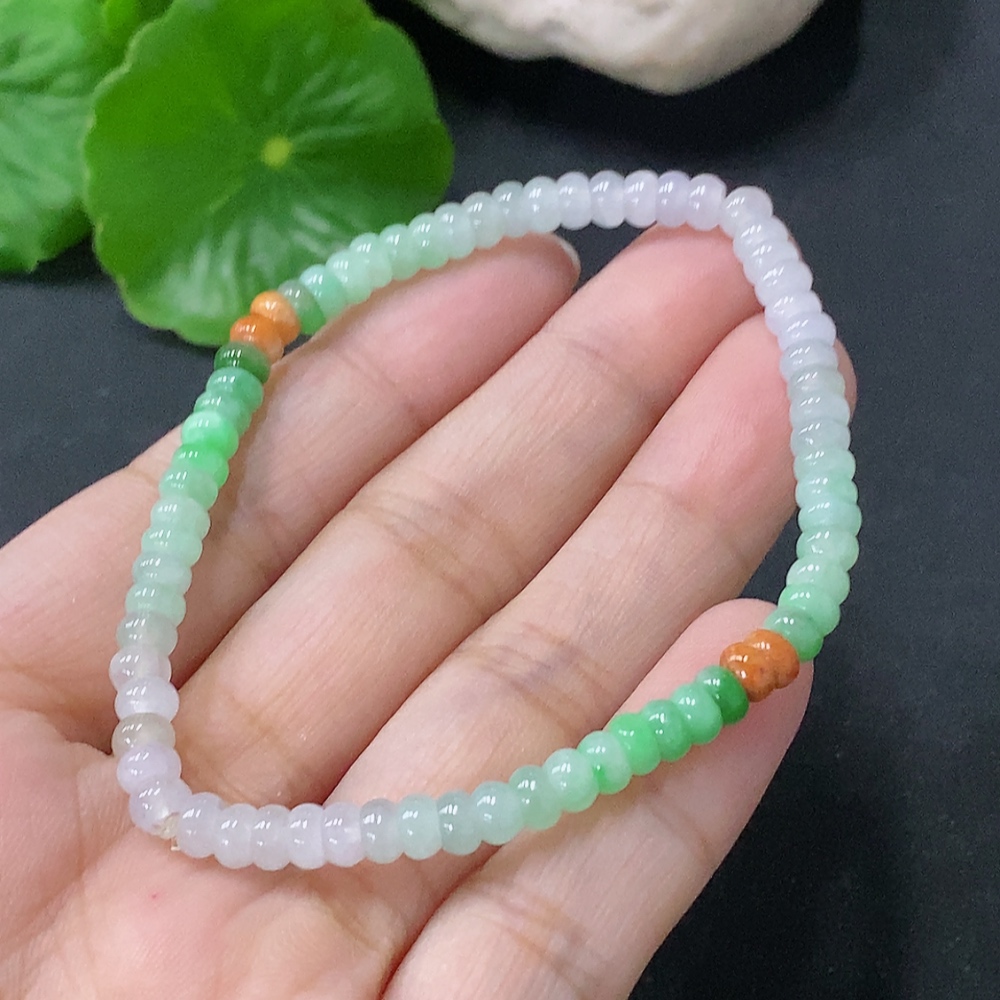 F33848600 JadeiteBracelet approx. 4.4mm, total weight approx. 6.87g, color origin undetermined